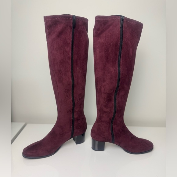 RON WHITE Rapisardi Elegant Burgundy Knee-High Boots size 40 - Picture 6 of 8